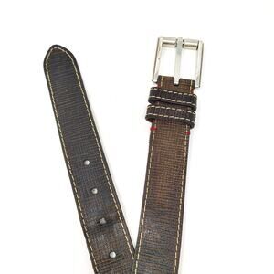 Torino Mens Belt 36 Brown Leather Plain Work Everyday